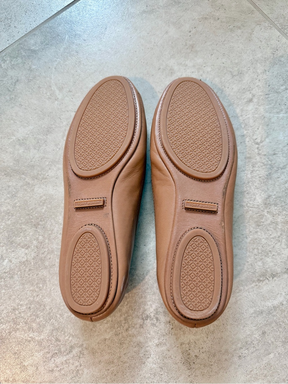 Tory Burch Minnie Travel Ballet Flats Royal Tan/Gold Size 7.5 - Picture 9 of 9